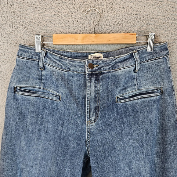 Hint Of Blu Womens Med Wash Wide Leg Welt Pocket Stretch Comfort Jeans Sz 32x31 - Picture 3 of 12
